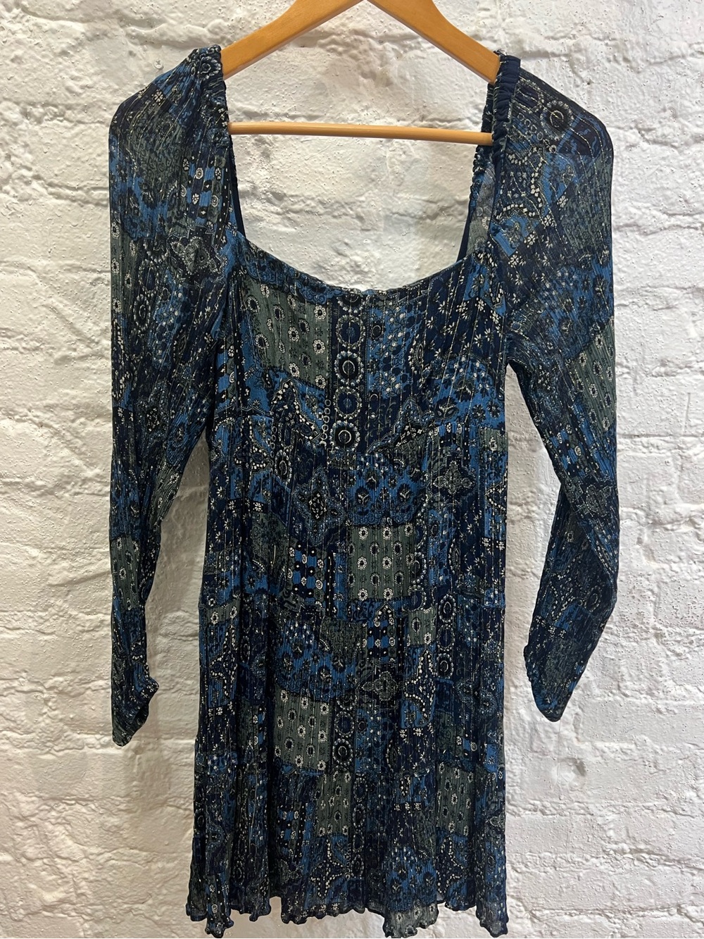 Sezane Joyce navy golden thread dress